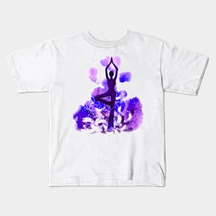 yoga violet Kids T-Shirt